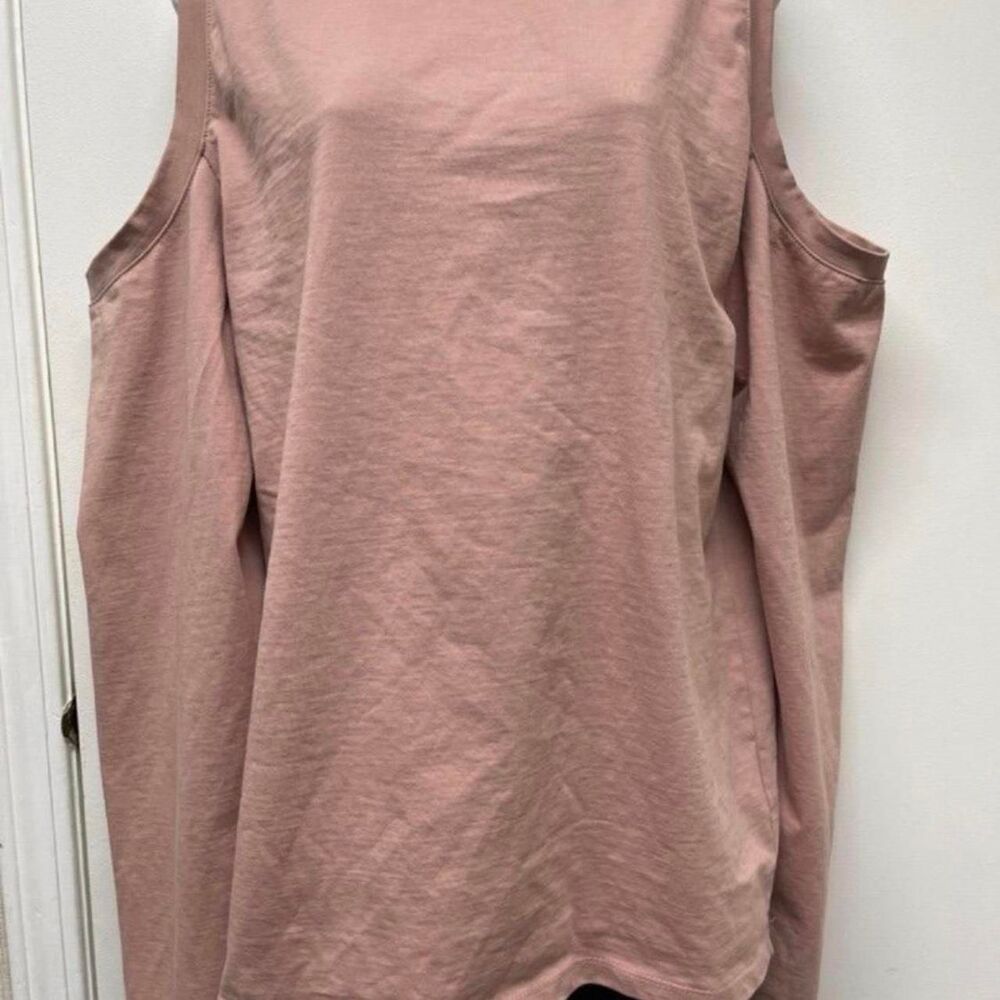 MiniMuze Size L/XL Women's Rose Color Cold Shoulder Long Sleeve Top